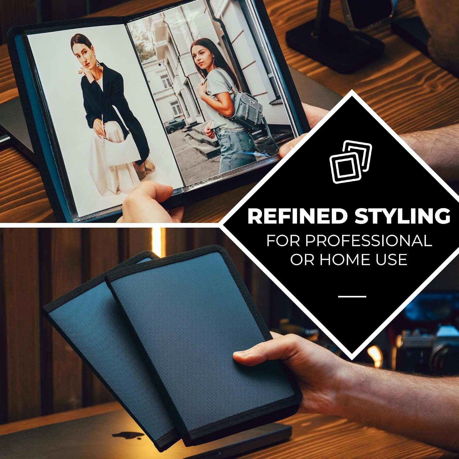 Small Photo Album 5×7 (2-Pack, Blue), Mounting Paper, 5 x 7 Photo & Art