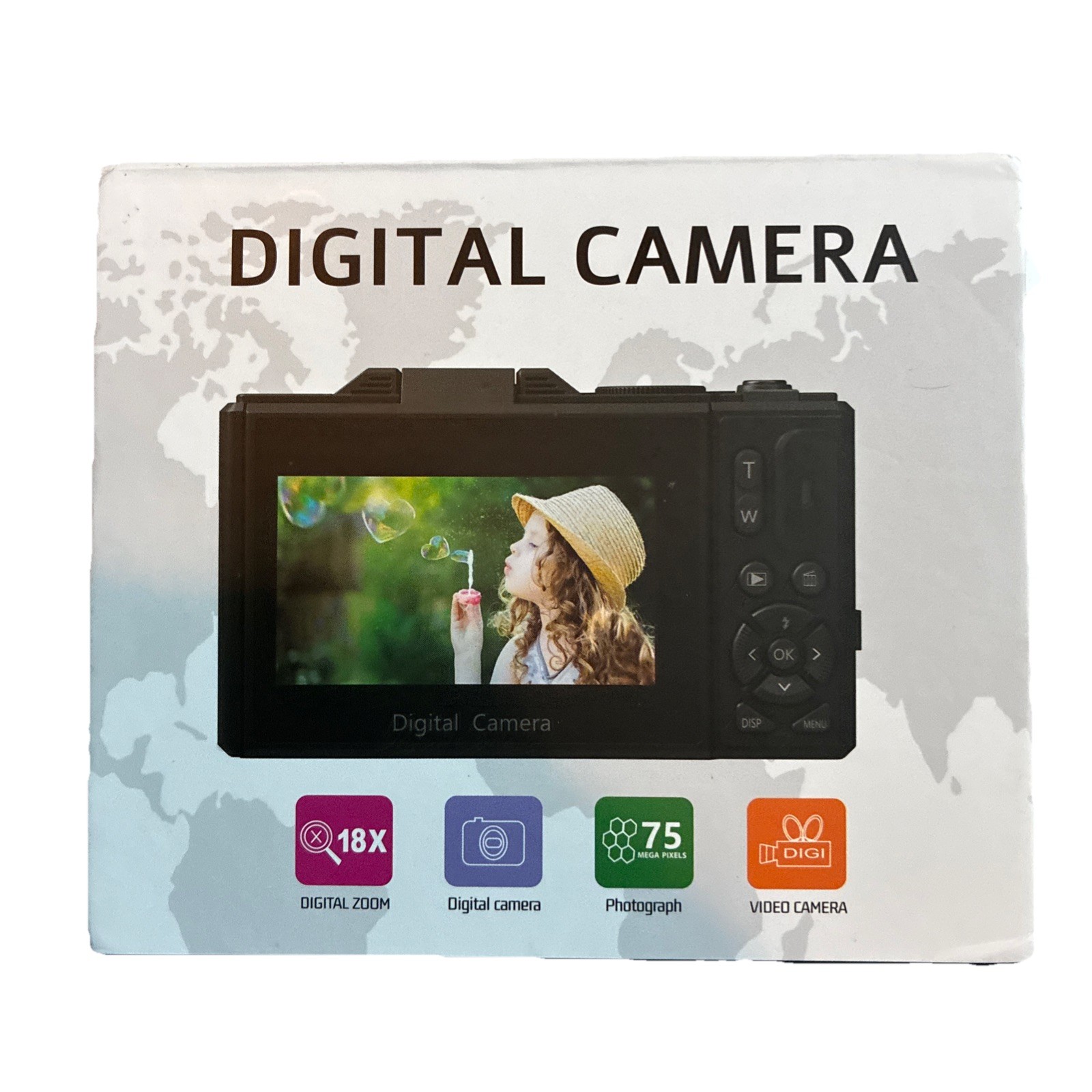 5k Vlogging Digital Camera 3” 180 Degree Flip Screen 24MP 18X Zoom Compact