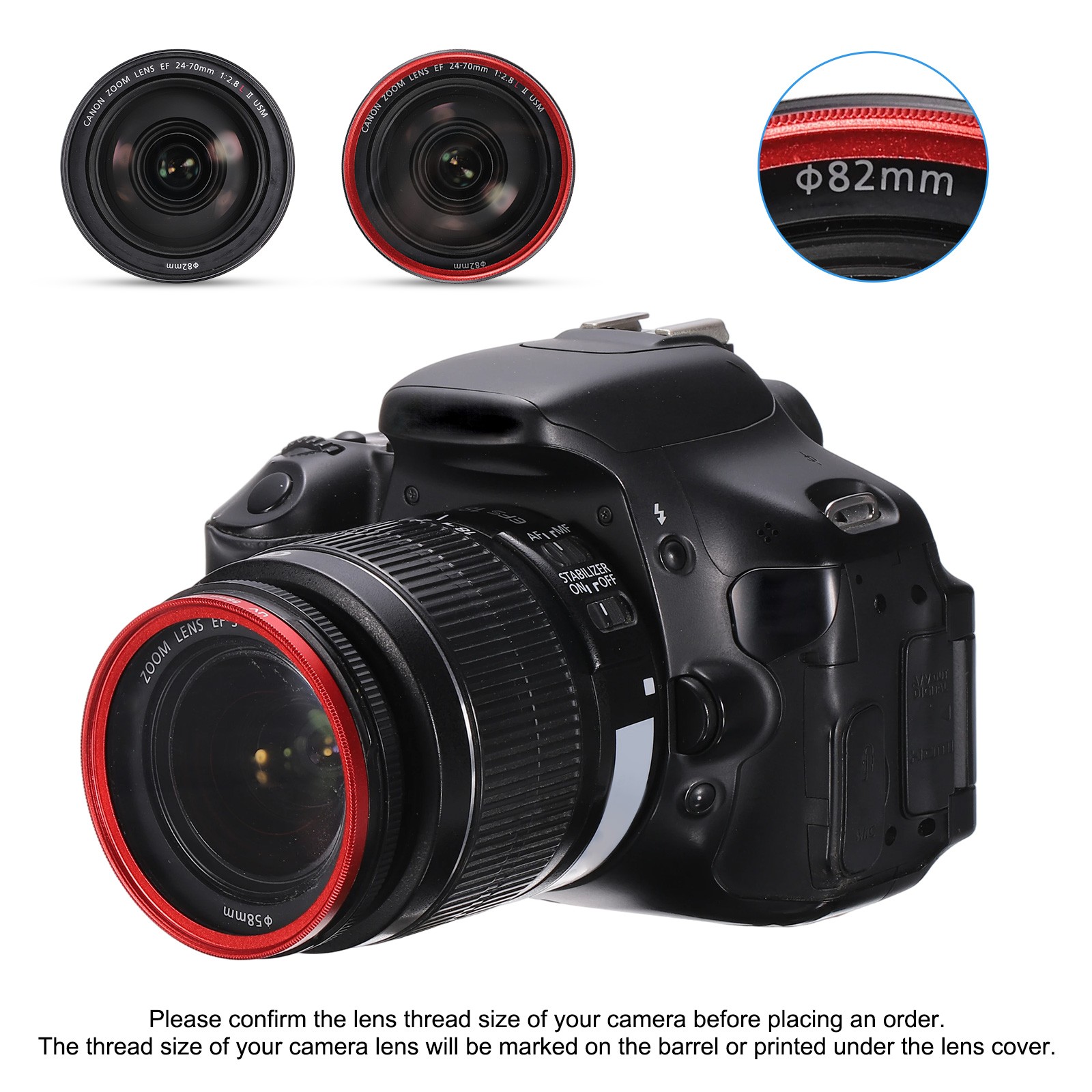 2Pcs 52mm Ultra Slim Lens Filter Multi Coating Camera Len Filter, Blue