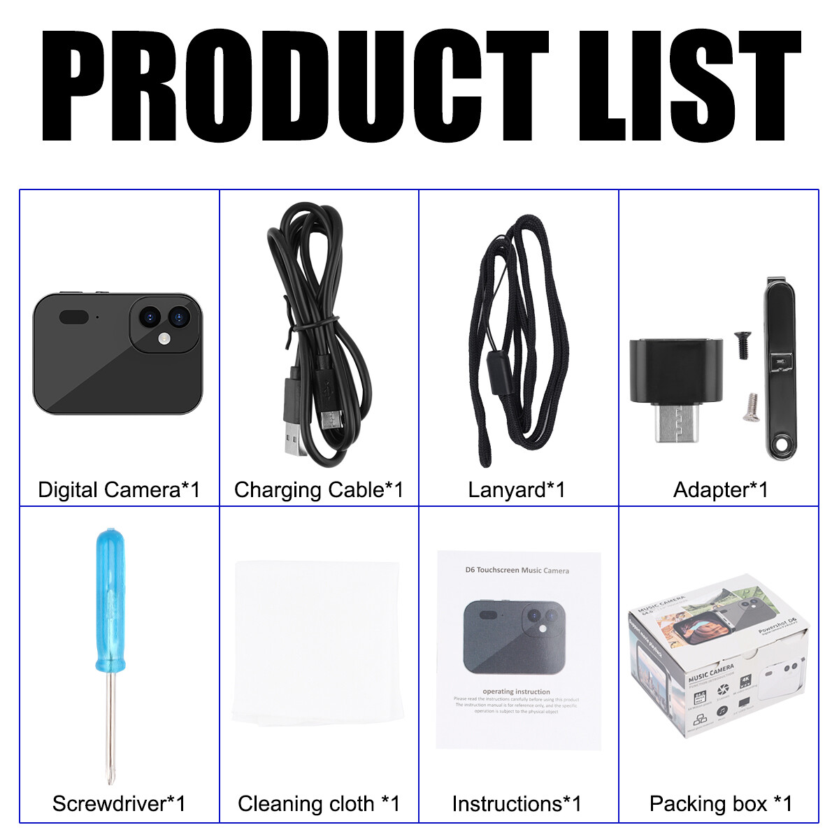 64MP 4K Digital Camera Night Triple Lens 3 Inch HD Touch Screen OLED Display