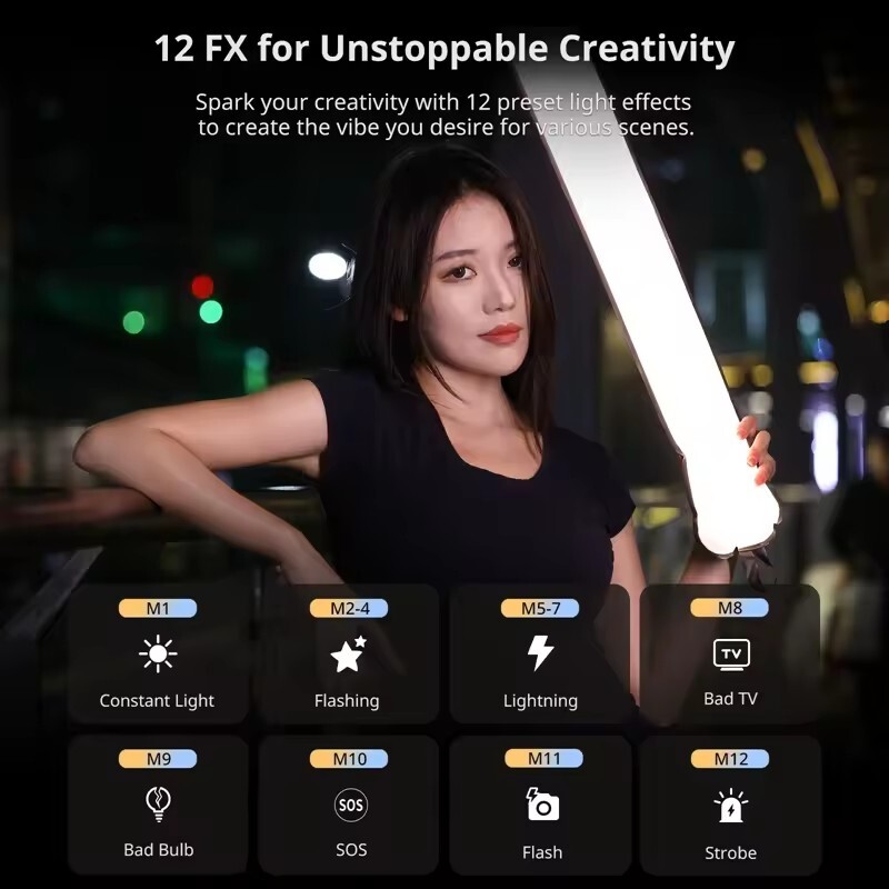 Ulanzi UA20 20W trachea light air cushion LED video light, two-color 2700K-6500K