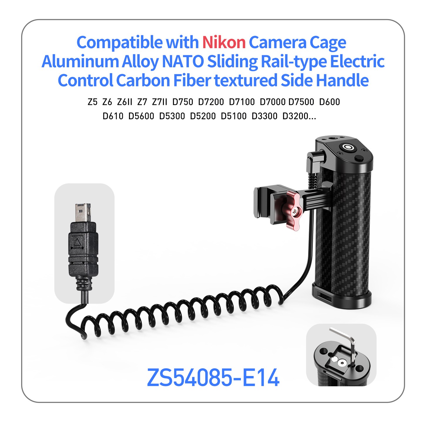 Quick Release Shutter Control Handle for Sony Canon Nikon Camera Cage Handgrip