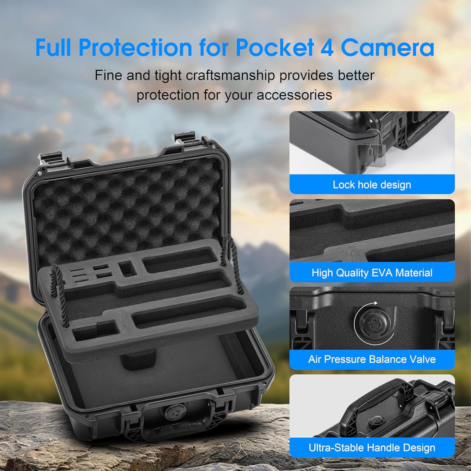 Waterproof Hard Case For DJI Osmo Pocket 4 Accessories Dual Layer Travel Case