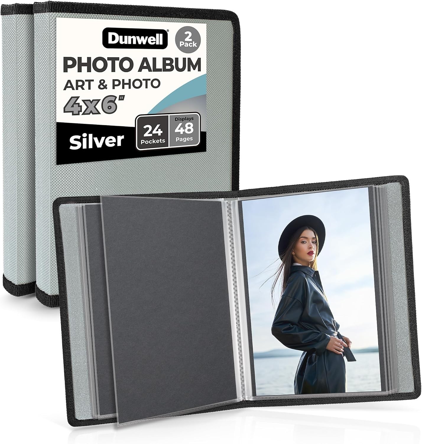 Small Photo Album 5×7 (2-Pack, Blue), Mounting Paper, 5 x 7 Photo & Art