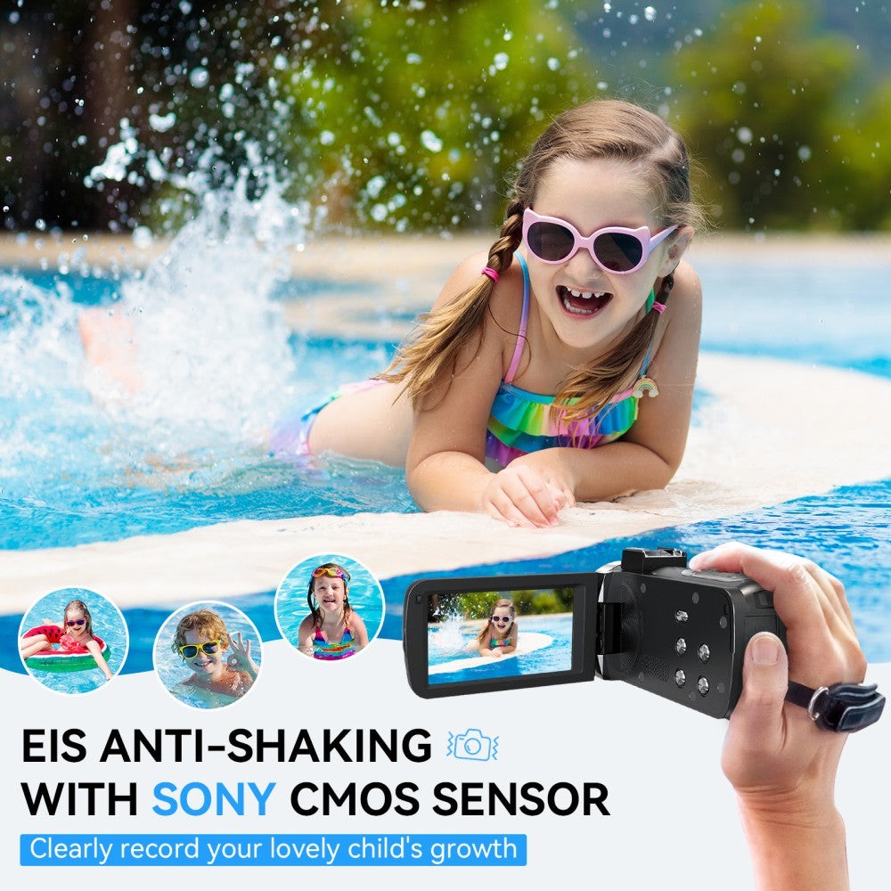 4K Video Camera Camcorder 48MP UHD LED YouTube Camera WiFi with Mic & Remote