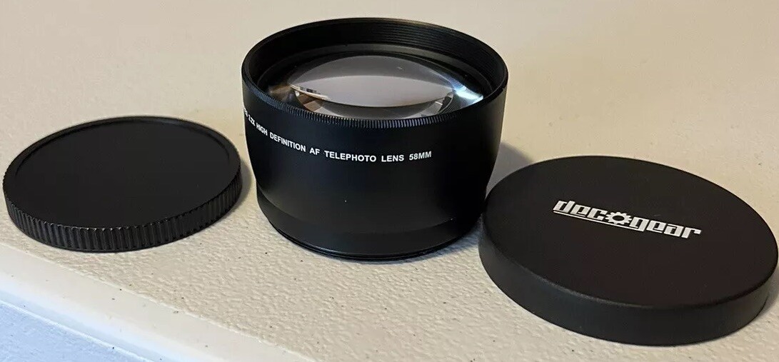 Telephoto Lens, 58MM 2X Magnification Telephoto Lens Aluminium