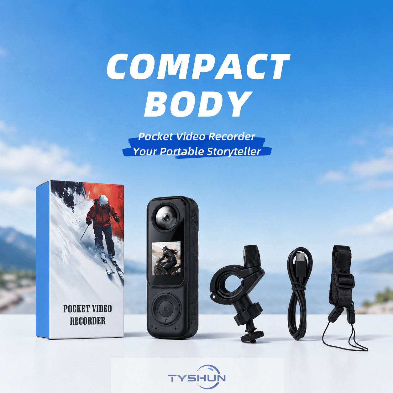 4K Handheld Action Camera Dual-Lens Waterproof POV Cameras For vlogs cycling US