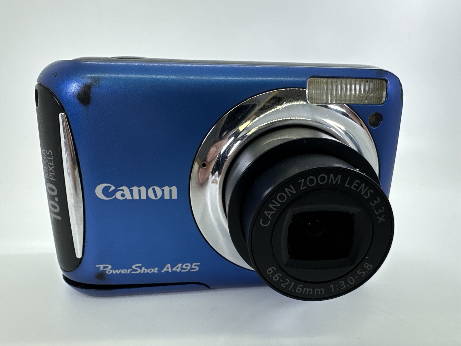 Canon PowerShot A495 10.0MP Digital Camera Blue Tested Battery Cover Problem