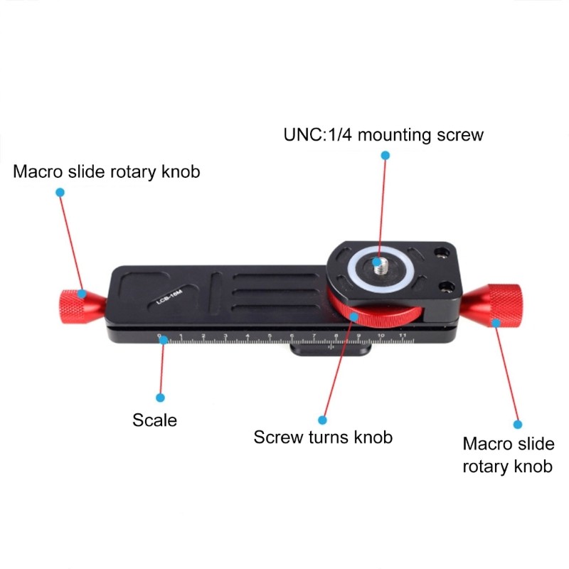 LCB-16M Macro Photography Slider Rail 160mm Adjustable Metal Structure