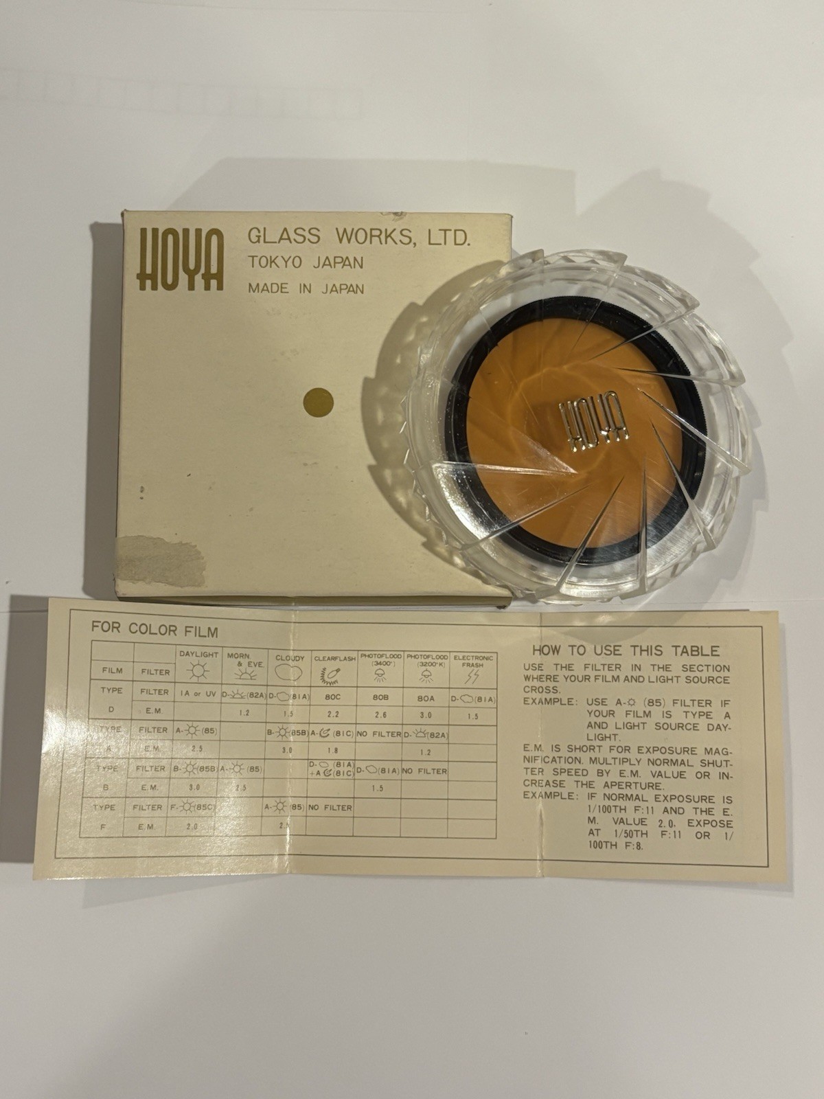 Hoya 52mm Type A Daylight 85 Coated Glass Filter for Color Film