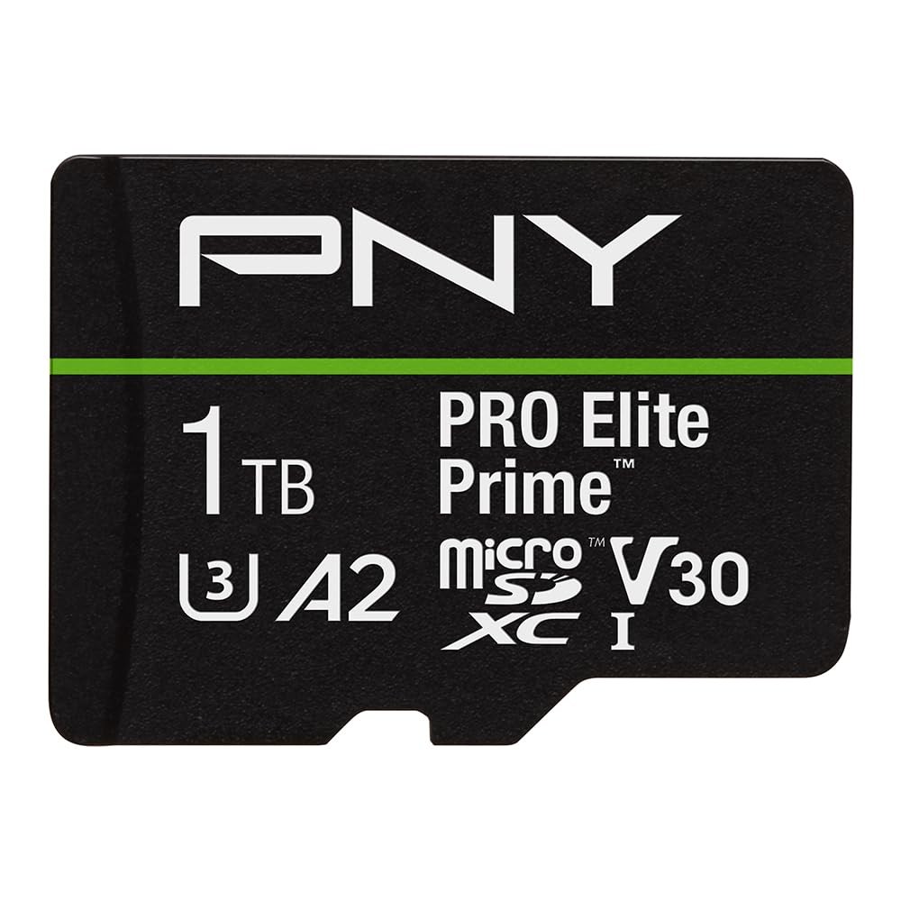 PNY 1TB PRO Elite Prime™ C10 U3 V30 A2 microSDXC Flash Memory Card 1TB, Black