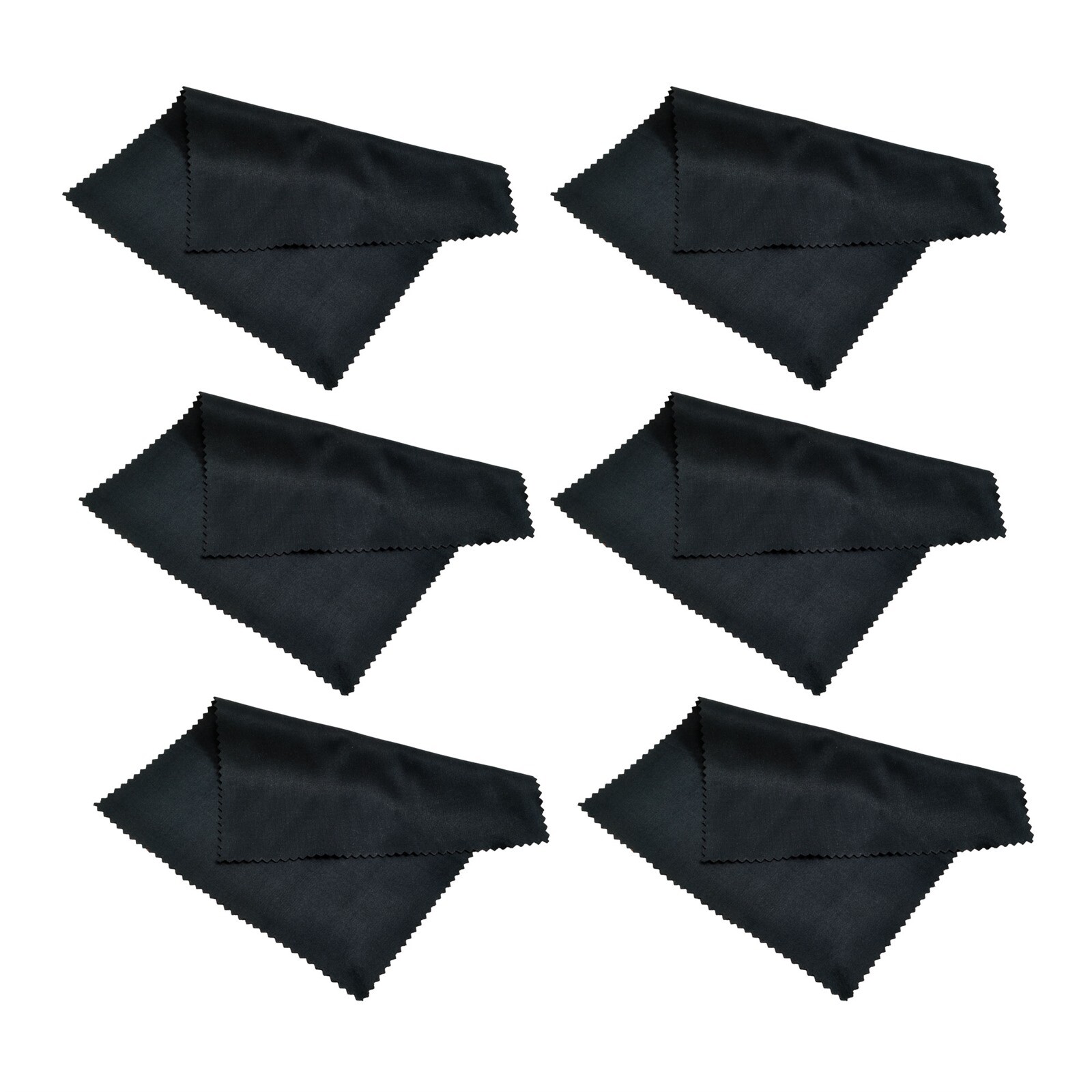 6 ct Microfiber Black Cleaning Cloth Wipe Glasses Sunglass Optical Lens 6″ x 7″