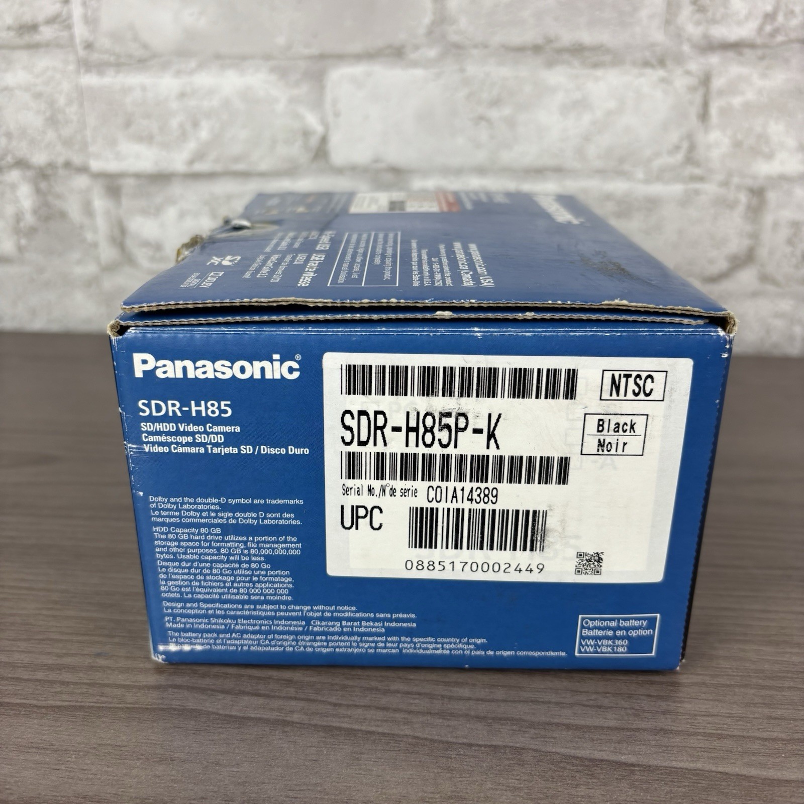 Panasonic SDR-H85 Black 80GB HDD SD/SDXC 78x Zoom 2.7in LCD USB