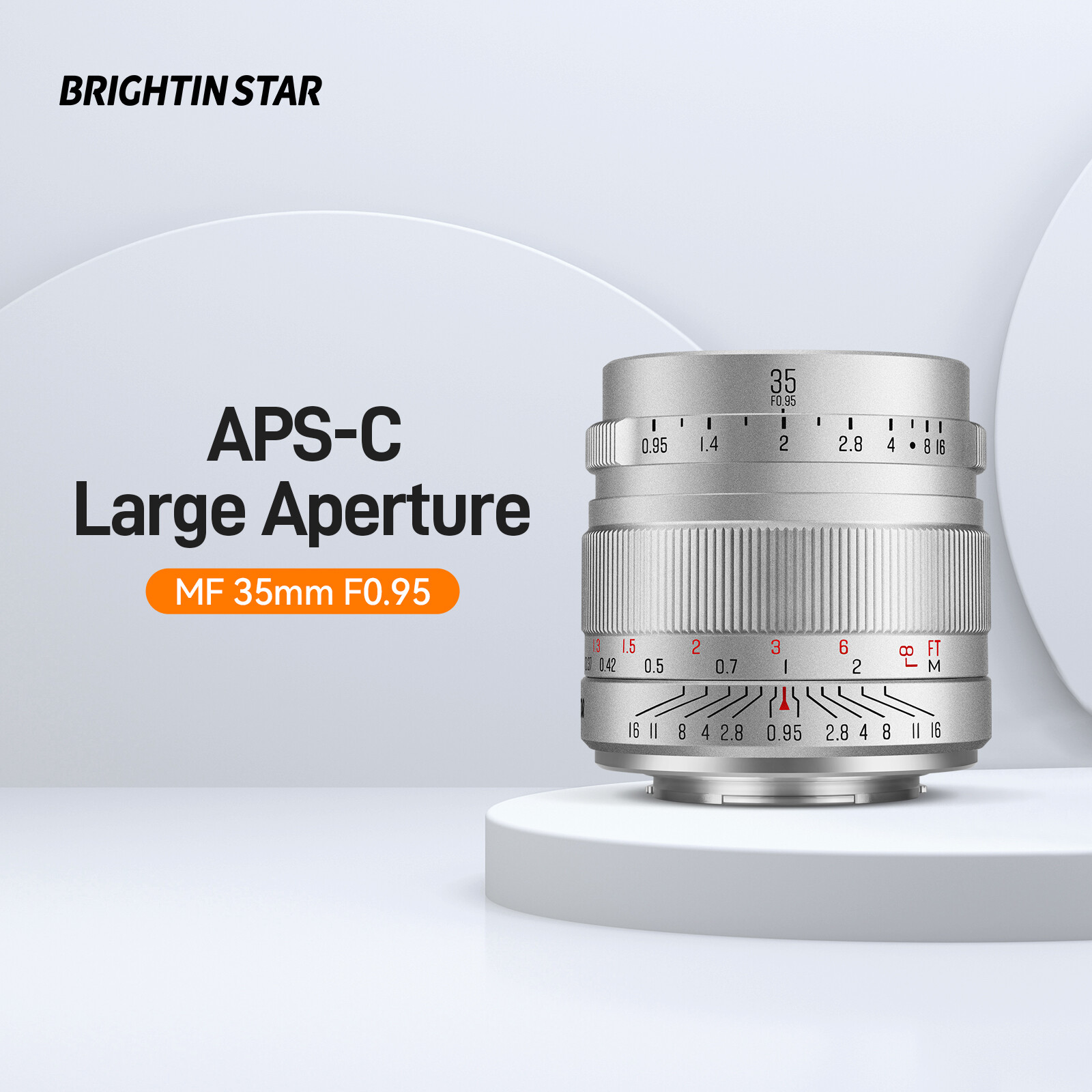Brightin Star 35mm F0.95 APS-C Large Aperture Lens for EF-M/RF/E/X/Z/M43 Mount