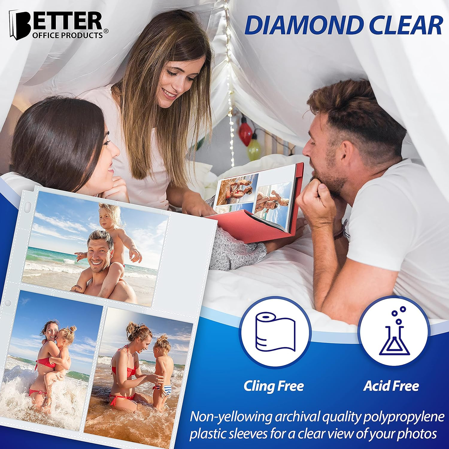 25 Pack 4X6″ Photo Album Refill Pages for 3 Ring Binder,Ultra-Clear Photo Sleeve