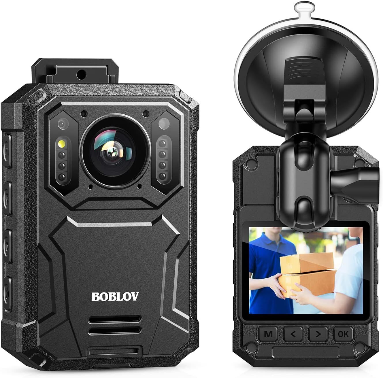 BOBLOV KJ23Pro 2K Body Camera Night Vision 4000mAh Battery 128GB Law Enforcement