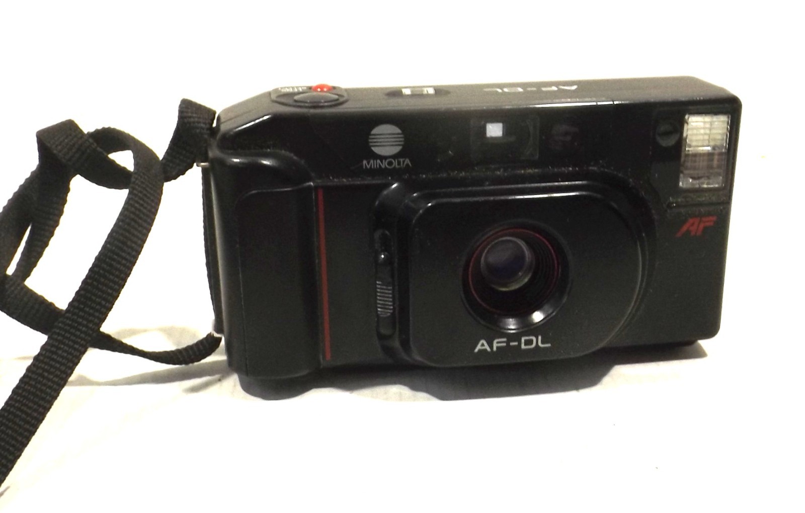 Minolta AF-DL Black Vintage Compact Camera No.1224790 With Shoulder Strap