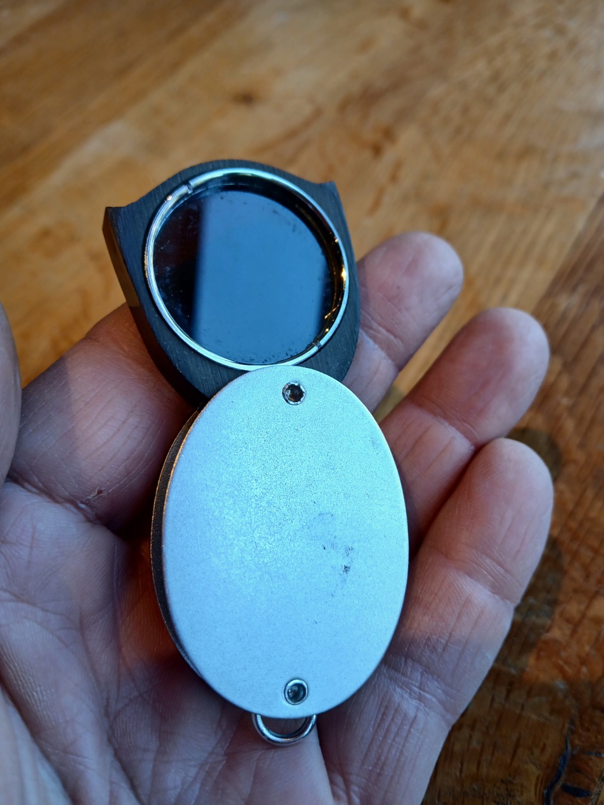1950s Stainless Cover Slide Out Peak Color-Tone Viewer Mono-tone Viewer Japan