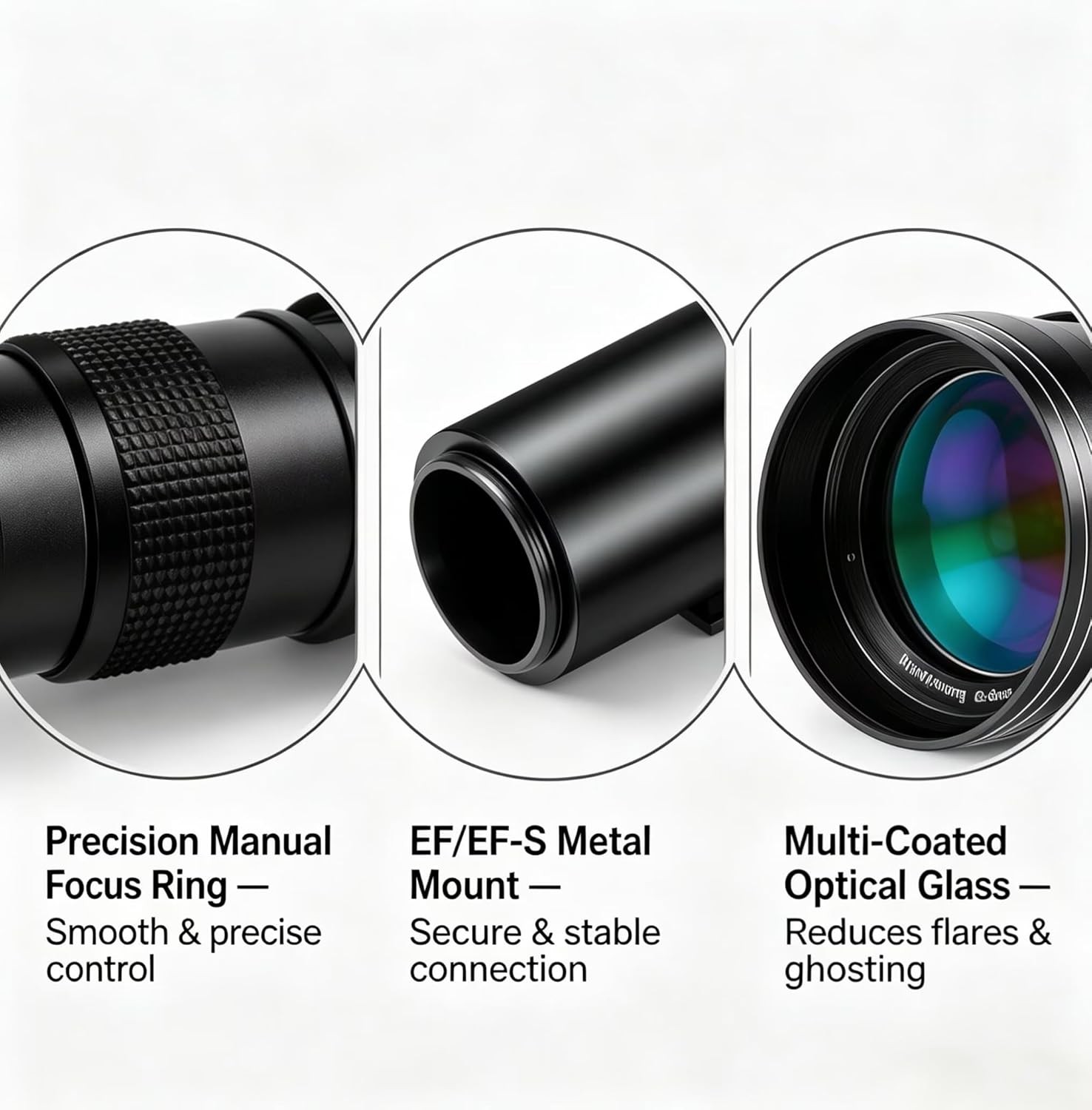 420–800mm Telephoto Zoom Lens MF for Canon EOS Rebel T8i T7i T7 T6 T5 T4i T3i