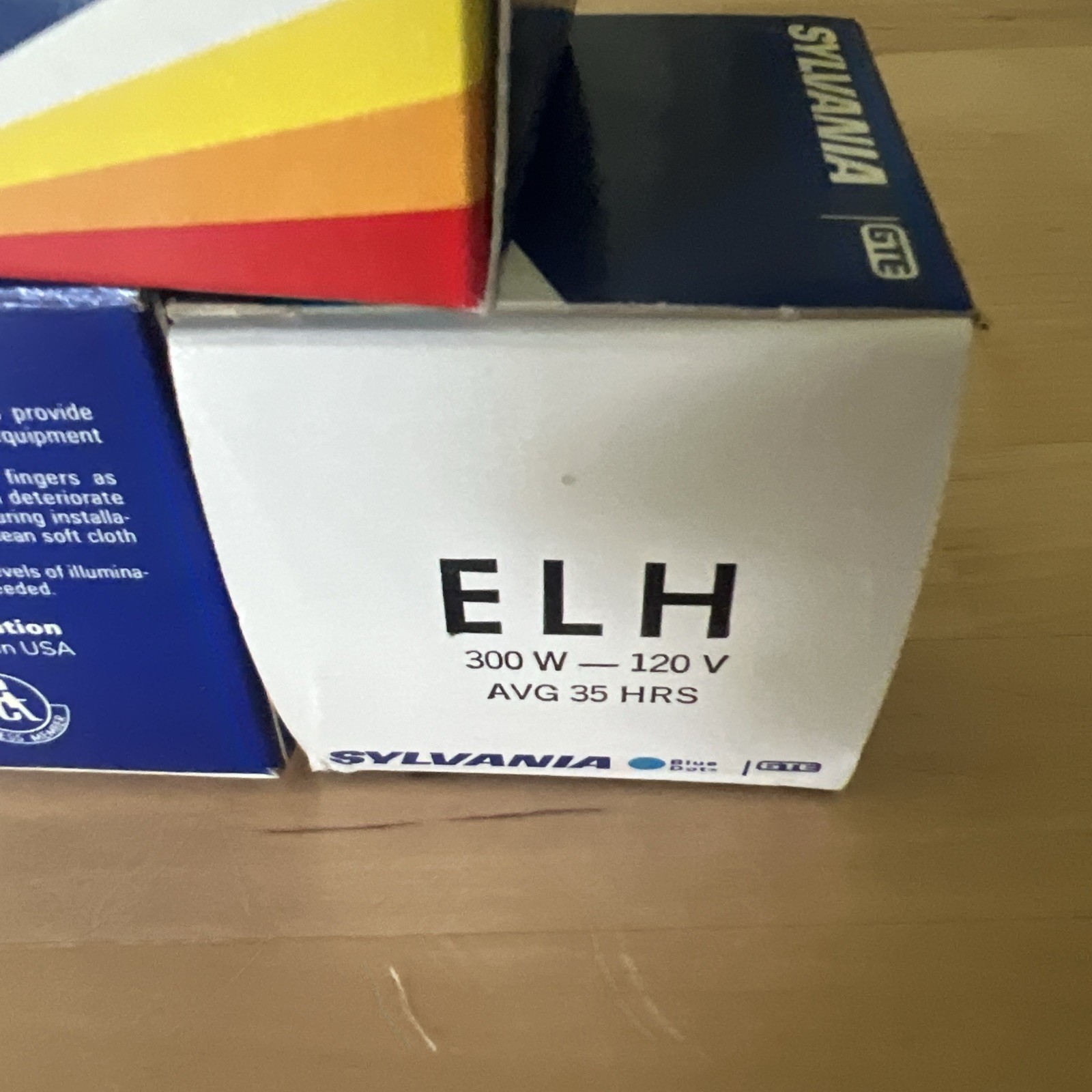3 BRAND NEW SYLVANIA ELH 120v 300w, photo A/V projector lamp projection bulb