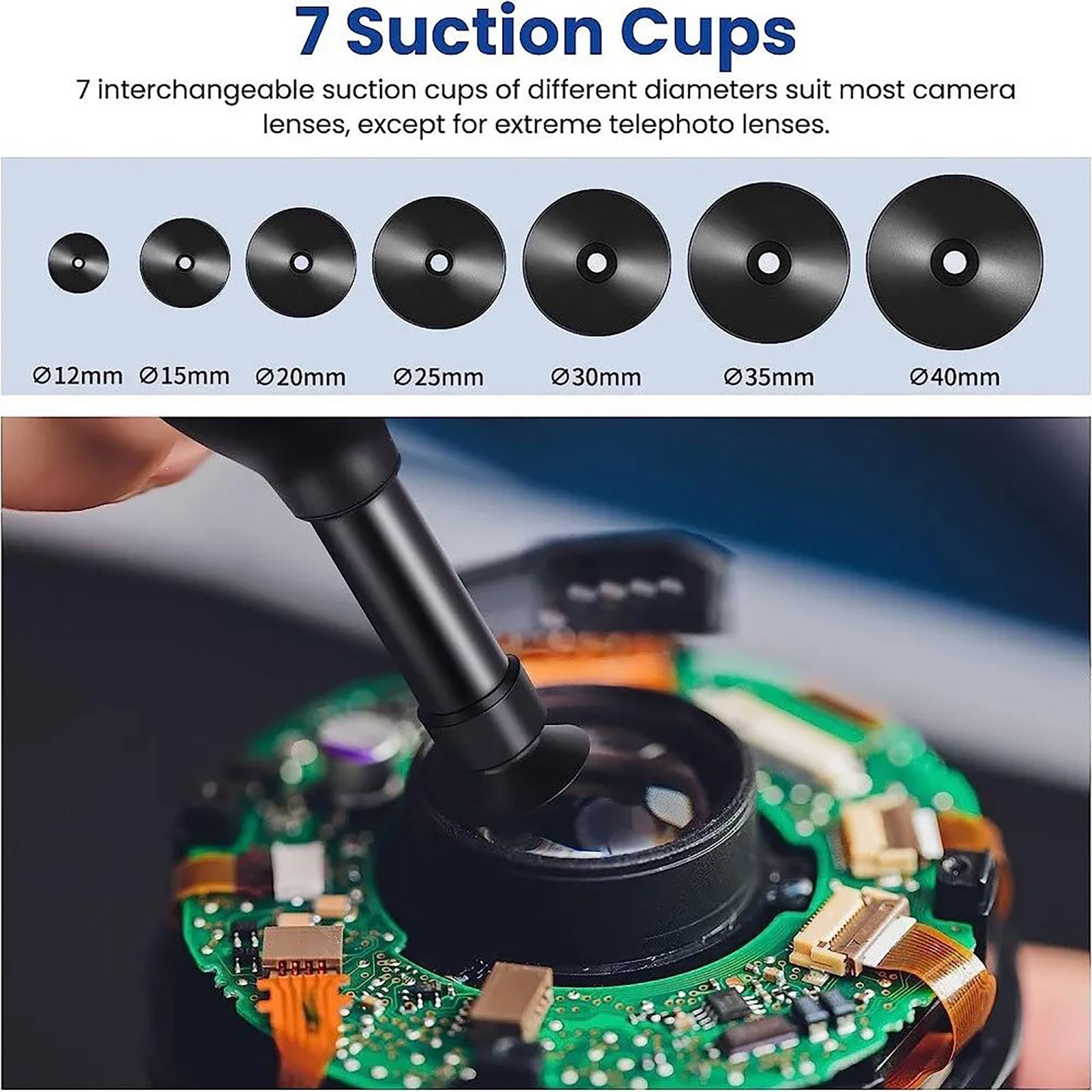 Lens Sucker Kit Silicone Opener Camera Lens Suction Cup Pen Set Repair Tool Kit