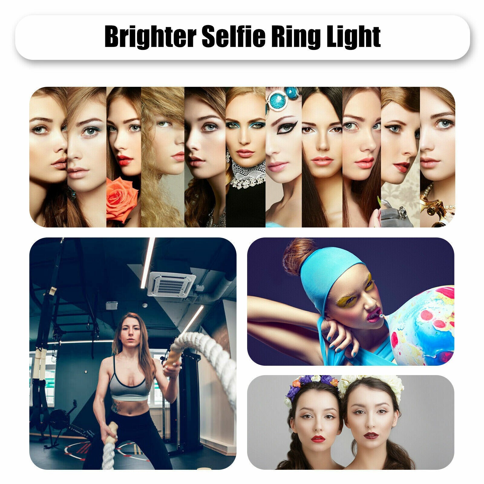10″ RGB Beauty Fill Light LED Ring w/Tripod Stand Dimmable Kit for Phone Stream
