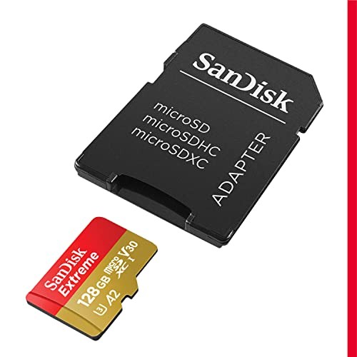 128GB Extreme microSDXC UHS-I Memory Card with Adapter – 128gb Old Version