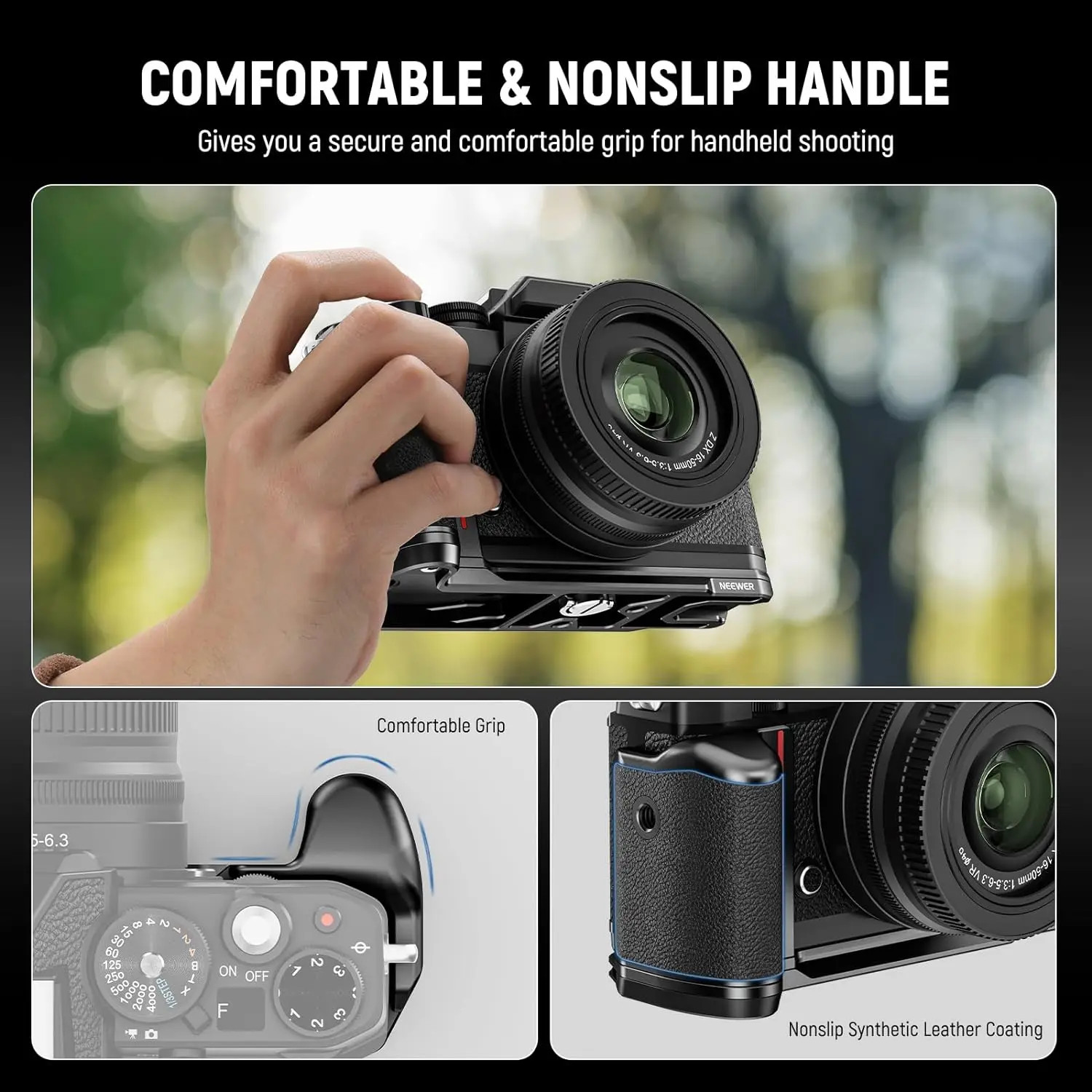 NEEWER Zfc Handgrip L Shape Grip for Nikon Z fc Ultra Thin Retro Formfitting Cam