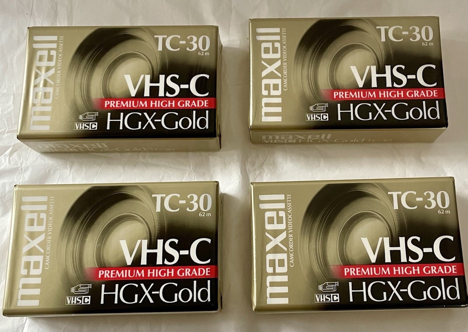 MAXELL VHS-C HGX-GOLD TC-30 PREMIUM HIGH GRADE CAMCORDER VIDEOCASSETTES Lot 4