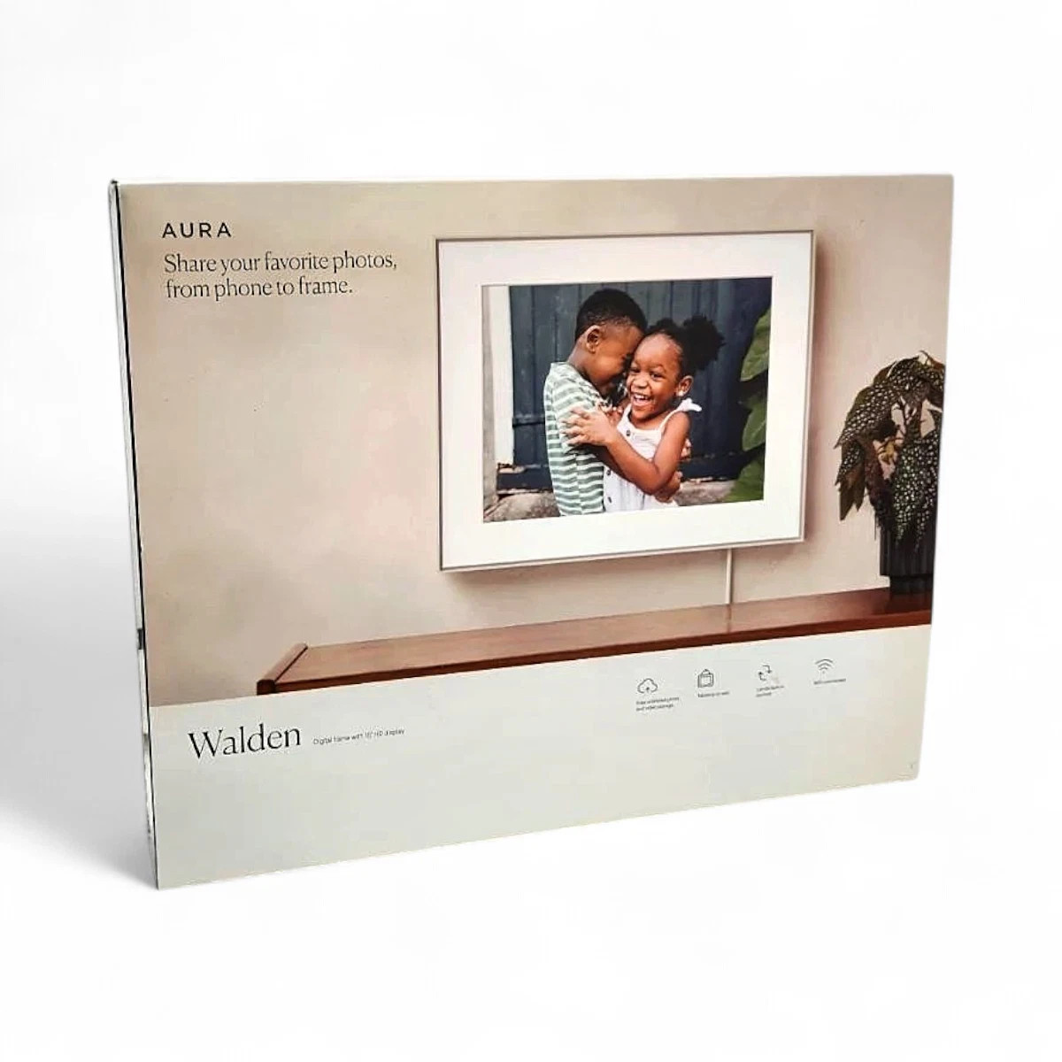 Aura Walden Digital Frame 15” HD Display Clay w/ Paper Mat – Wi-Fi – NEW