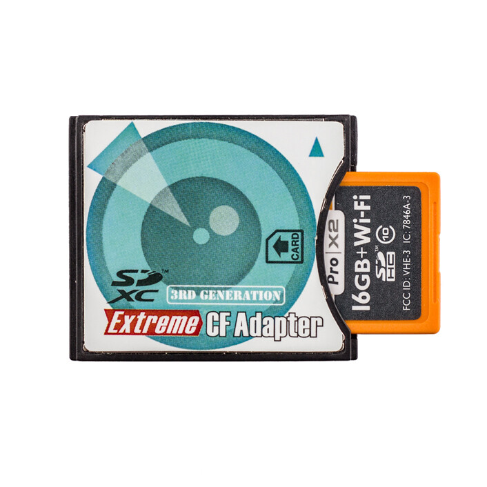Extreme Compact Flash Card Adapter SDHC SDXC WIFI SD to Type II CF (Up to 64G)
