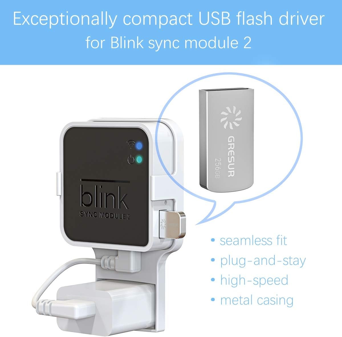 256GB USB Flash Drive for Local Video Storage with 256 GB (Pack of 1), White