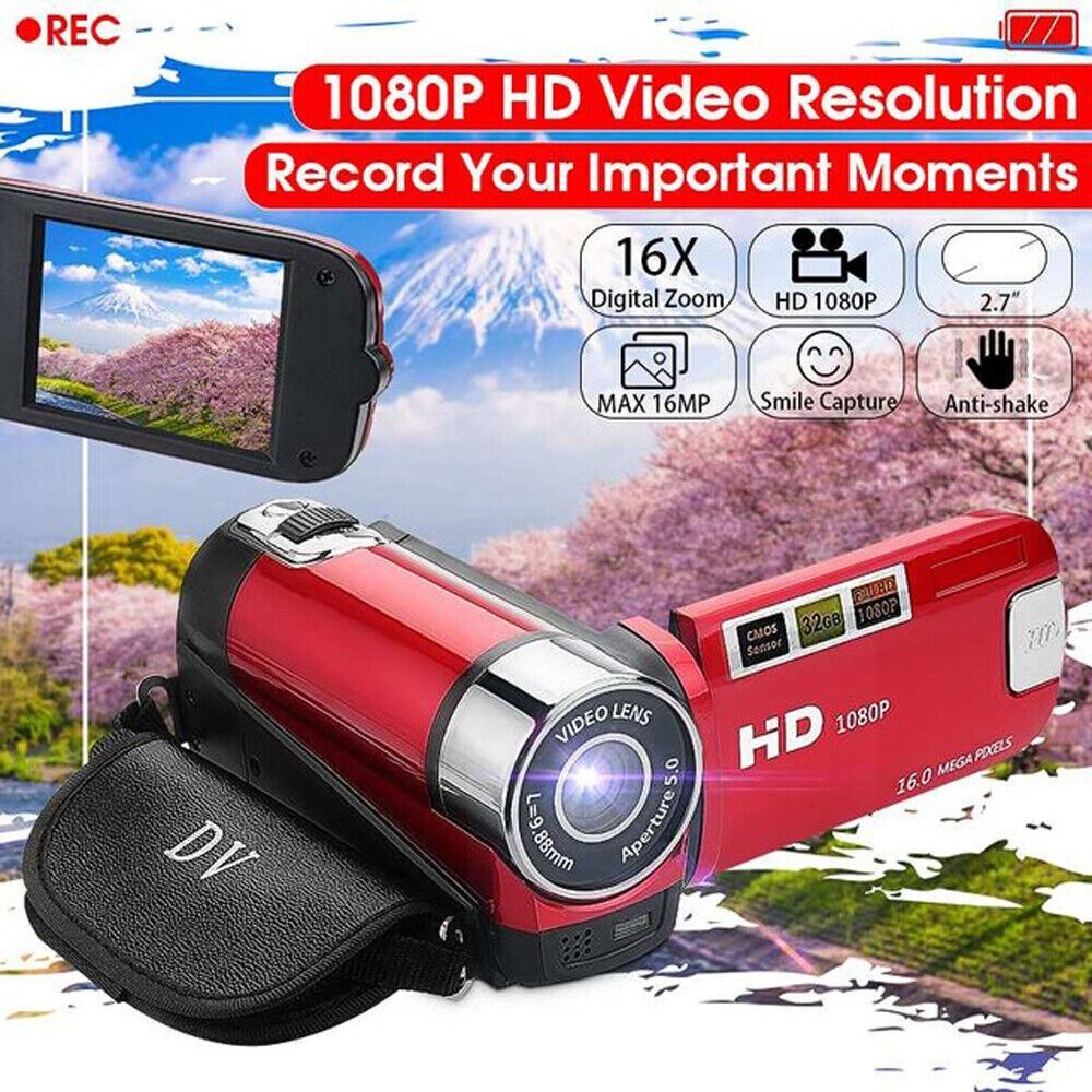 1080P HD Camcorder Digital Video Camera TFT LCD 24MP 16X Zoom DV AV Night Vision