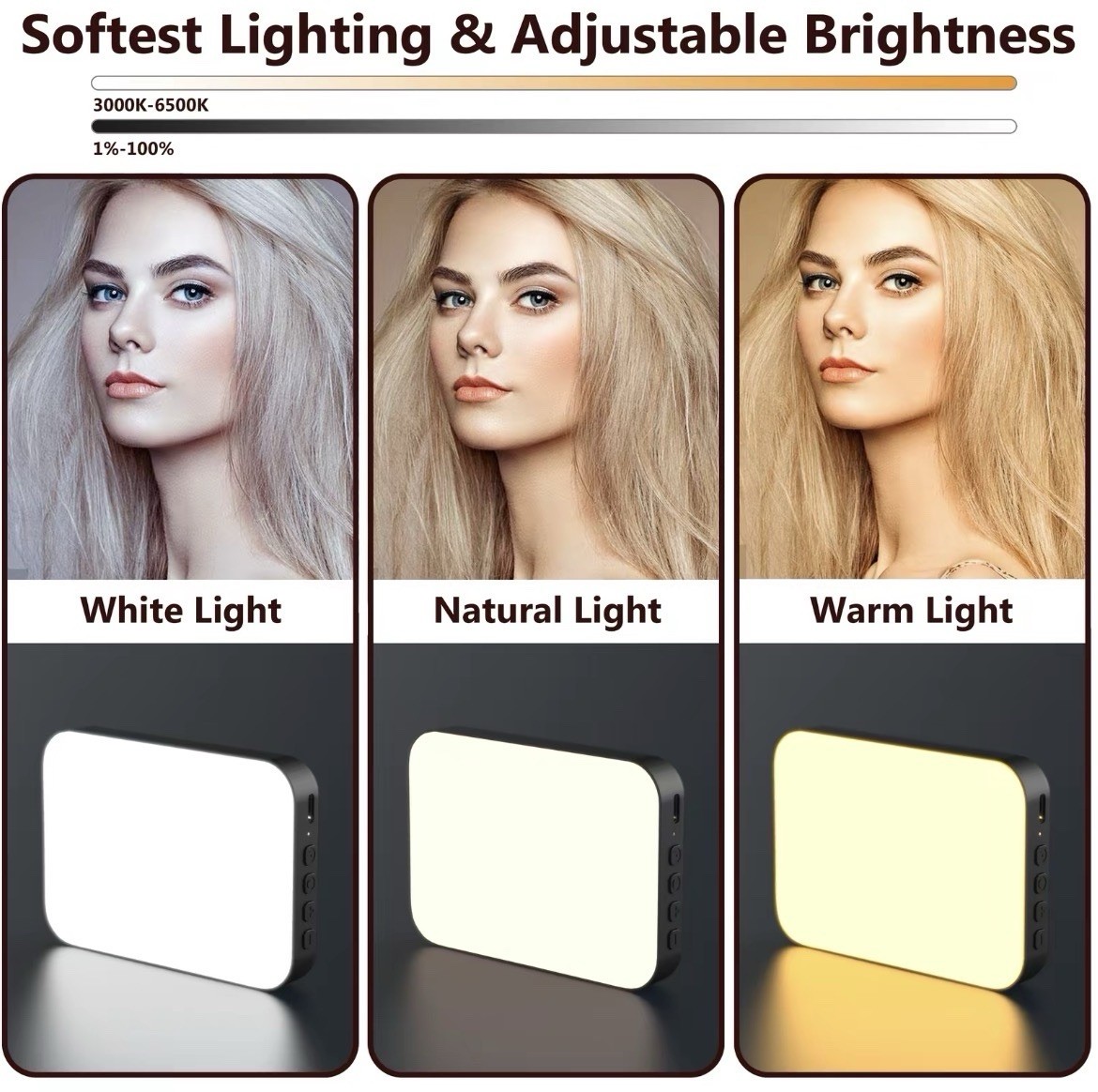 Rechargeable LED Selfie Light Clip On Phone Laptop Tablet Video Conference