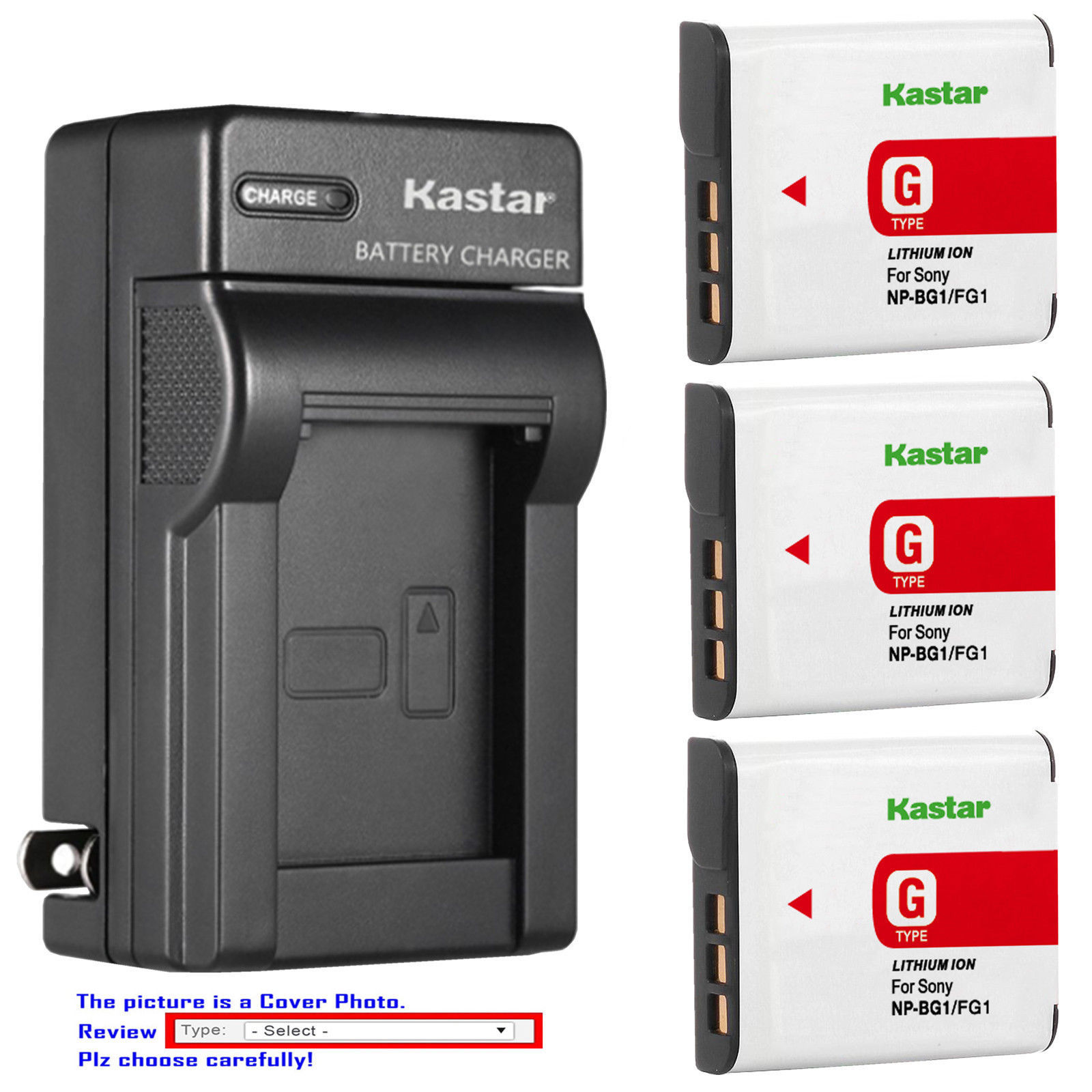 NP-BG1/FG1 Battery or Wall Charger for Sony CyberShot HDR-GW55 HDR-GW77 DSC-WX10