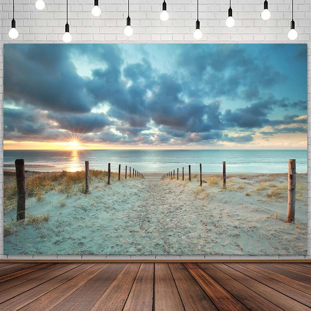 Summer Beach Backdrop, Hawaii Sun Blue Sky Ocean Photo Backdrop, Wedding Part…