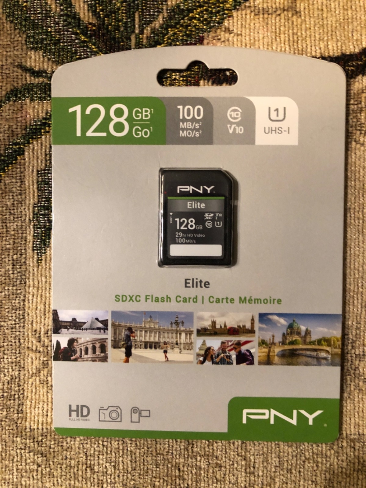 PNY 128 GB 100 MB/s UHS-I Elite SDXC Flash Card Full HD Video Sealed