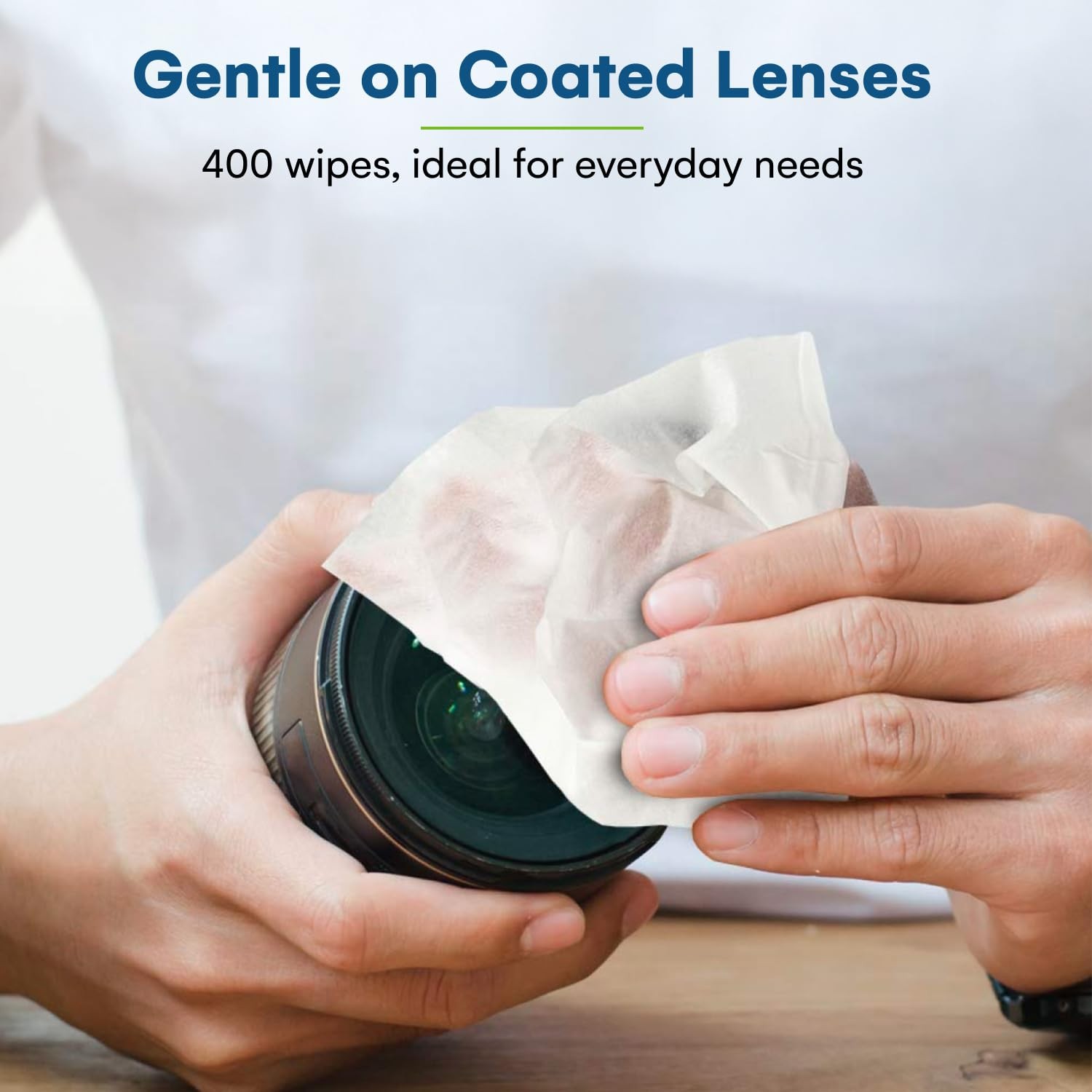 Care Touch Lens Wipes for Eyeglasses- 400 Count 400 (Pack of 1), Blue