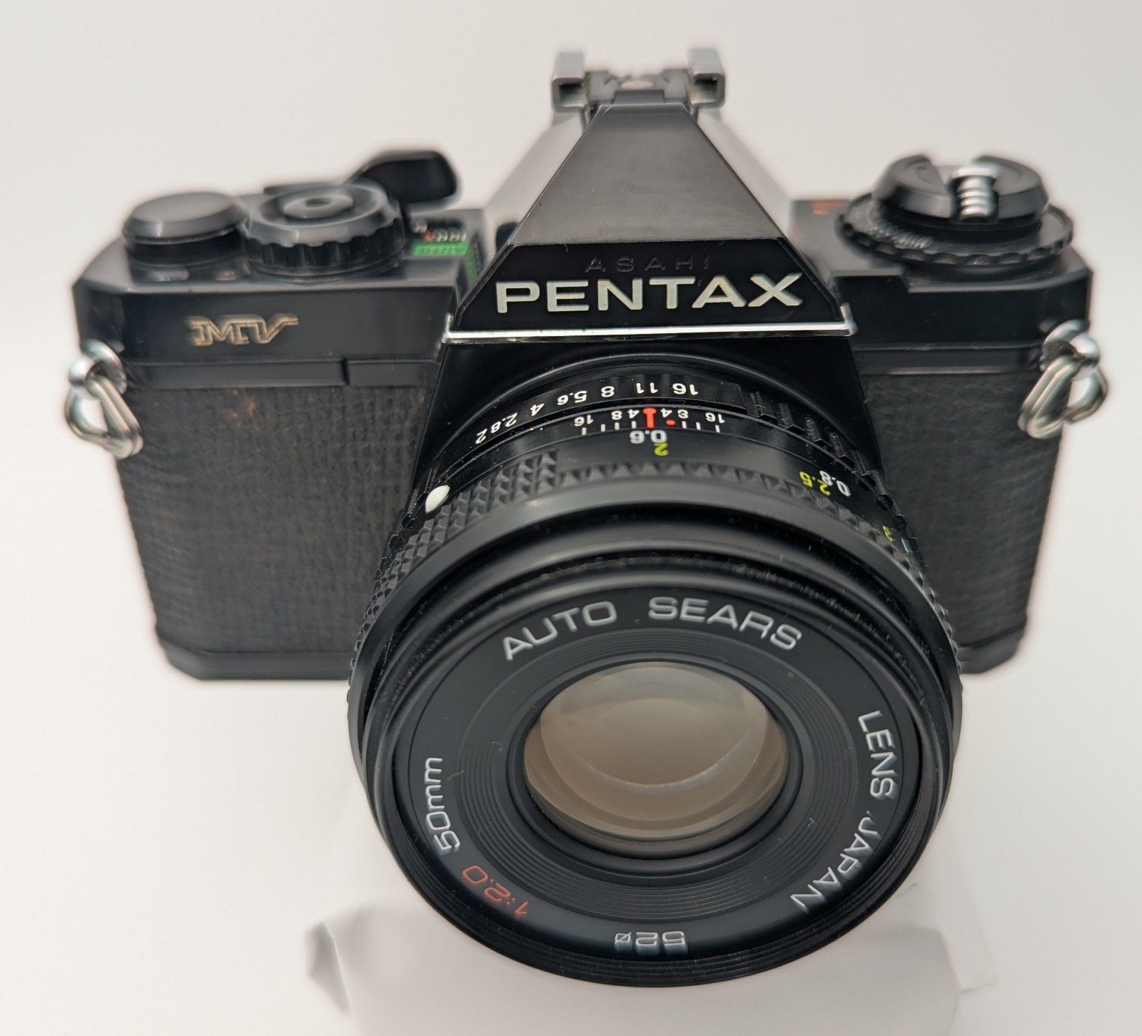 Asahi Pentax MV 35mm SLR Camera with Auto Sears 50mm f/2 Lens – Parts/Repair