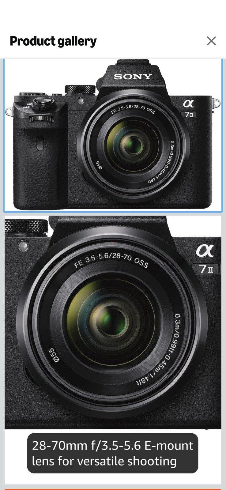 Sony Alpha a7II Mirrorless Digital Camera with 28-70mm f/3.5-5.6 Lens