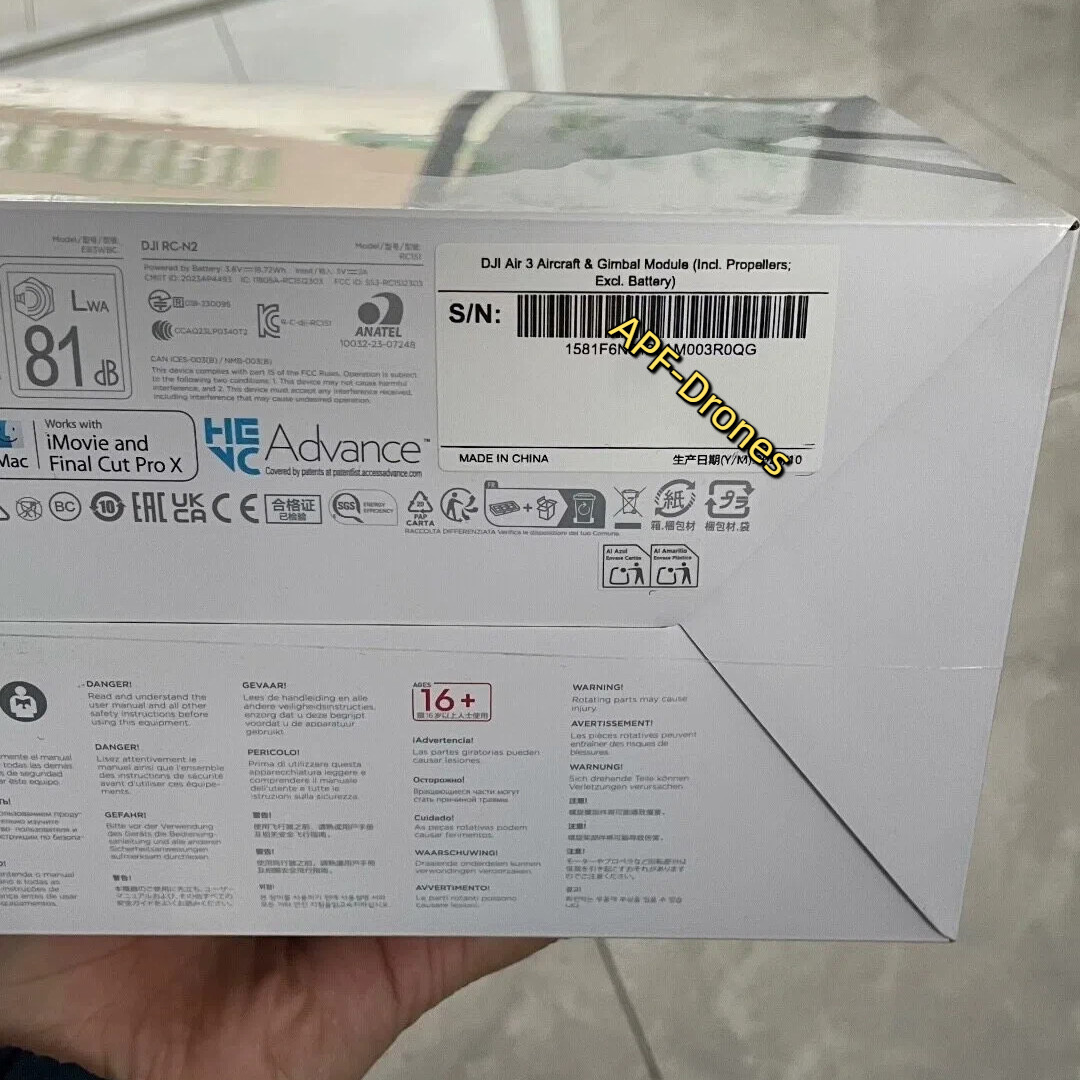 Genuine DJI Air 3 Drone – No Battery/No Controller – No Tariffs/2 Weeks to US