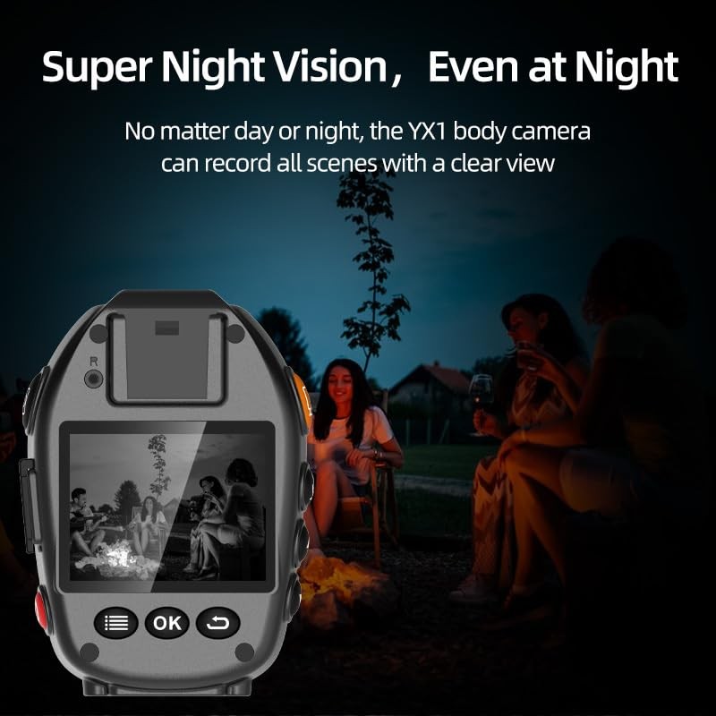 YX1-128G 2K/1440P Body Camera Support Video Audio Image, 3500mAh Battery Work…