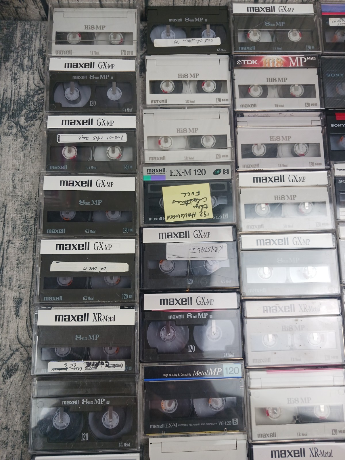 Hi8 8mm 120s Lot Of (72) Multiple Varieties – Maxell, Sony, TDK, BASF, Fuji, Mem