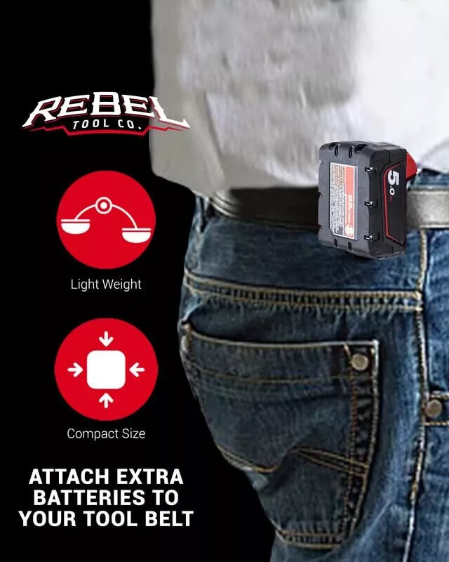 Rebel Tool Co. Battery Mount Dewalt & Milwaukee 6 Count