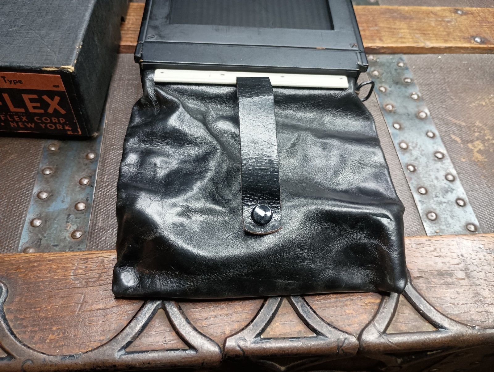 NOS 1920s-30s Graflex 4×5 Cut Film Magazine Bag Mag In Box w/ 12 Septums Folmer