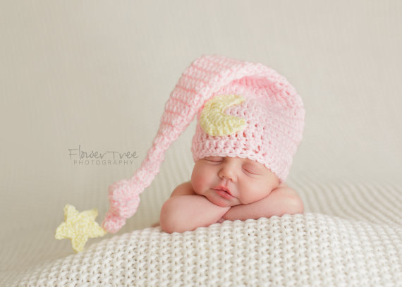 To the Moon & Back Baby Girl Boy Newborn Crochet Knit Hat Photo Prop 0-1 months