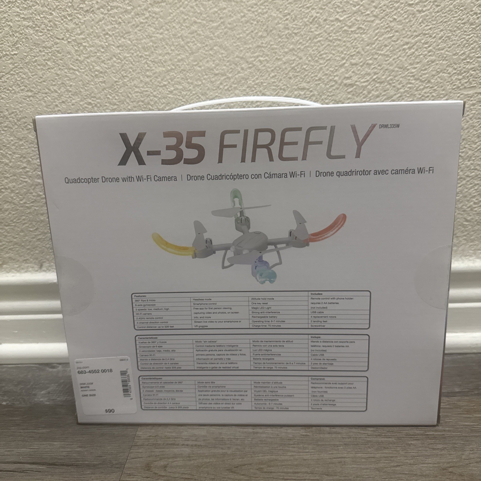 2026 X-35 Firefly Quadcopter Drone Wi-Fi Camera & LED Lights original price 90$