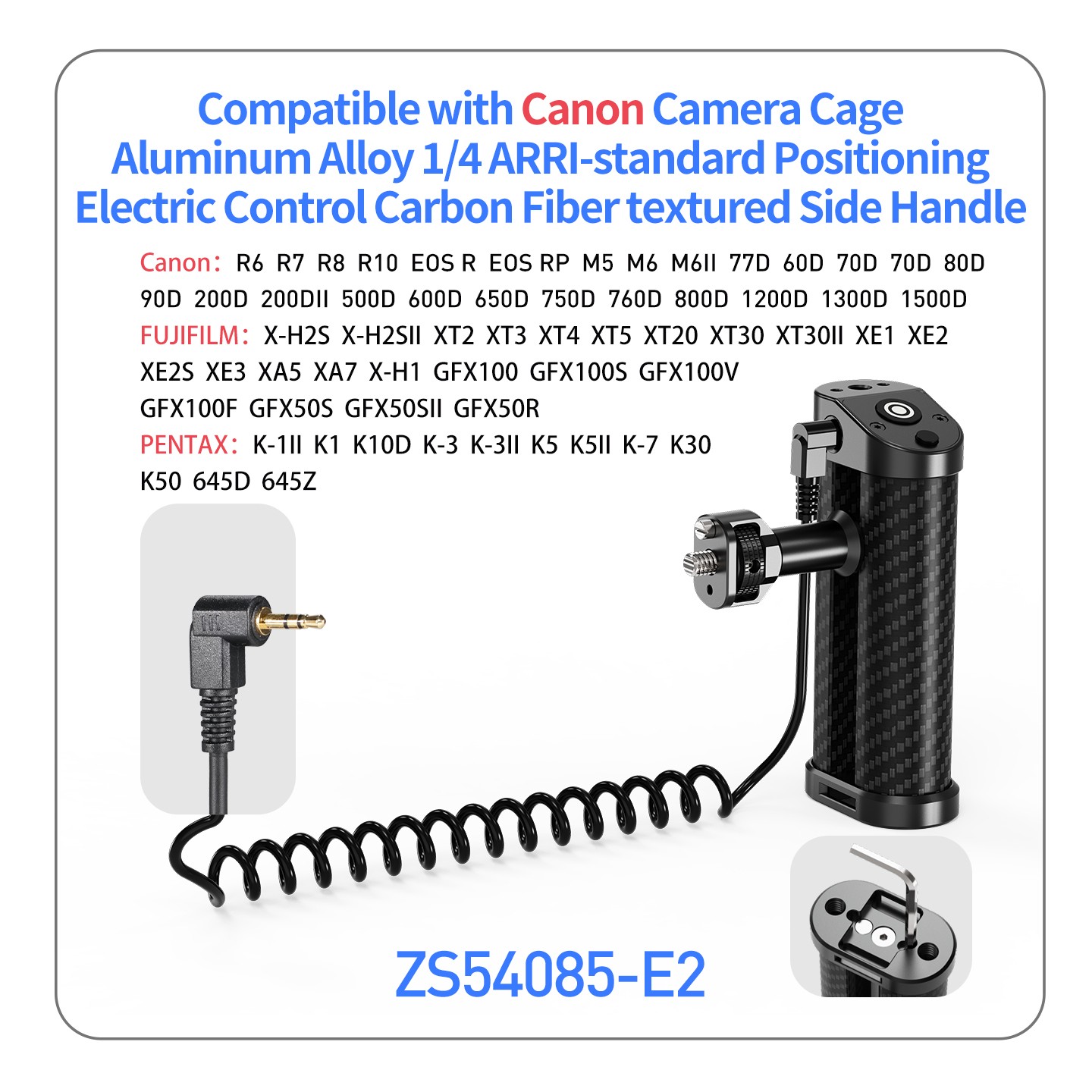 Quick Release Shutter Control Handle for Sony Canon Nikon Camera Cage Handgrip