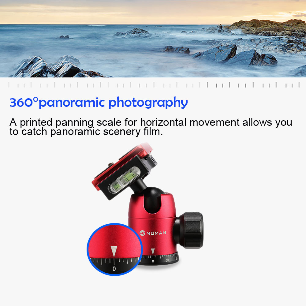 Moman Mini Tripod with Ball Head 360° Panoramic Aluminum Alloy Max Payload 80kg