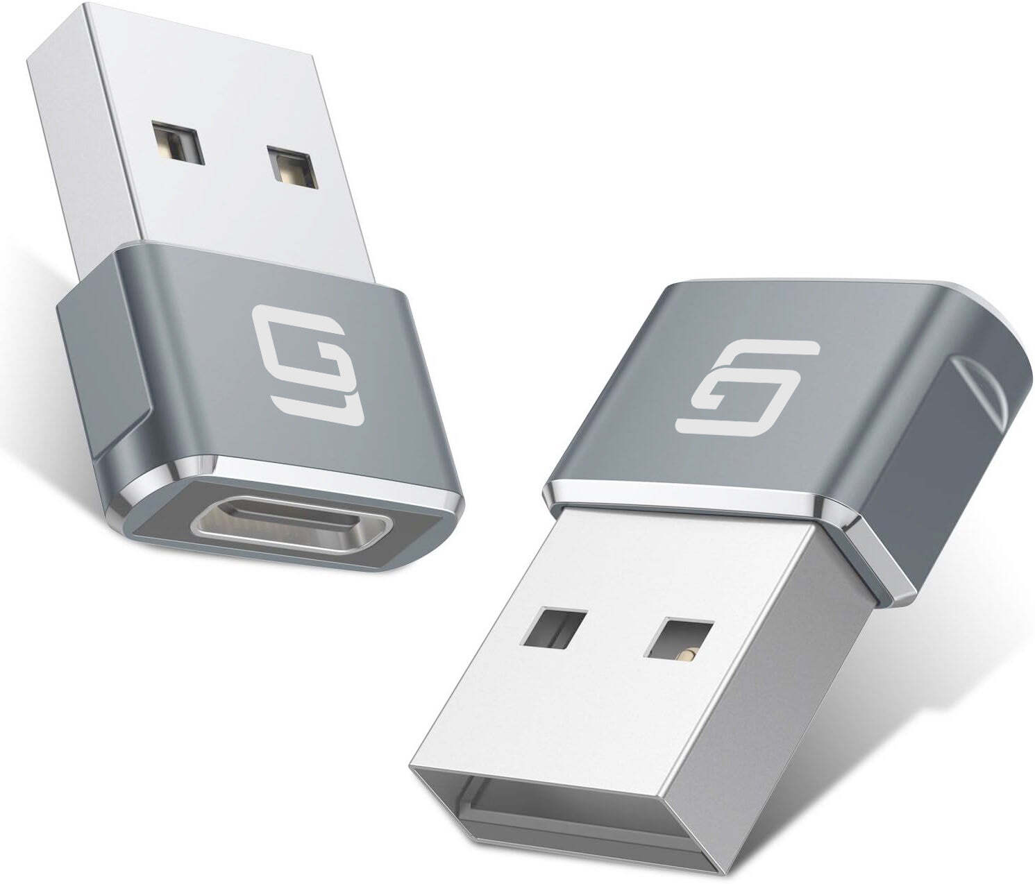 USB to USB C Adapter [2 Pack] USB C Female to USB 2.0 Male